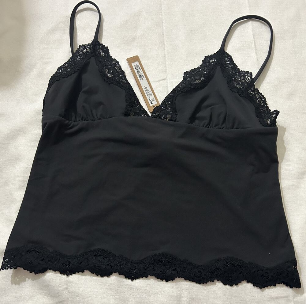 Skims NWT Fits Everybody Lace Triangle Cami Black Size Large